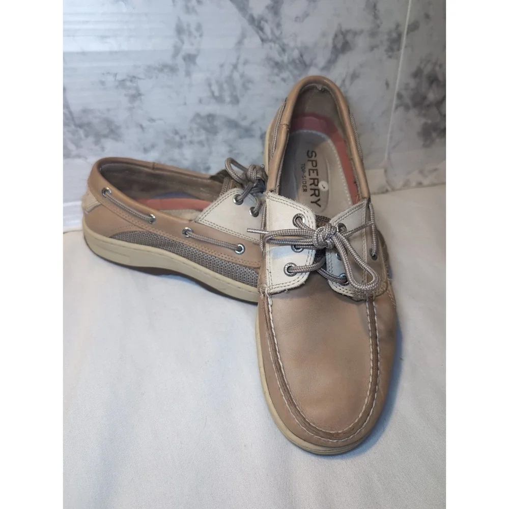 Sperry Top-Sider Billfish 3-Eye Men's Brown Leather Lace-Up Boat Shoes US 11.5M